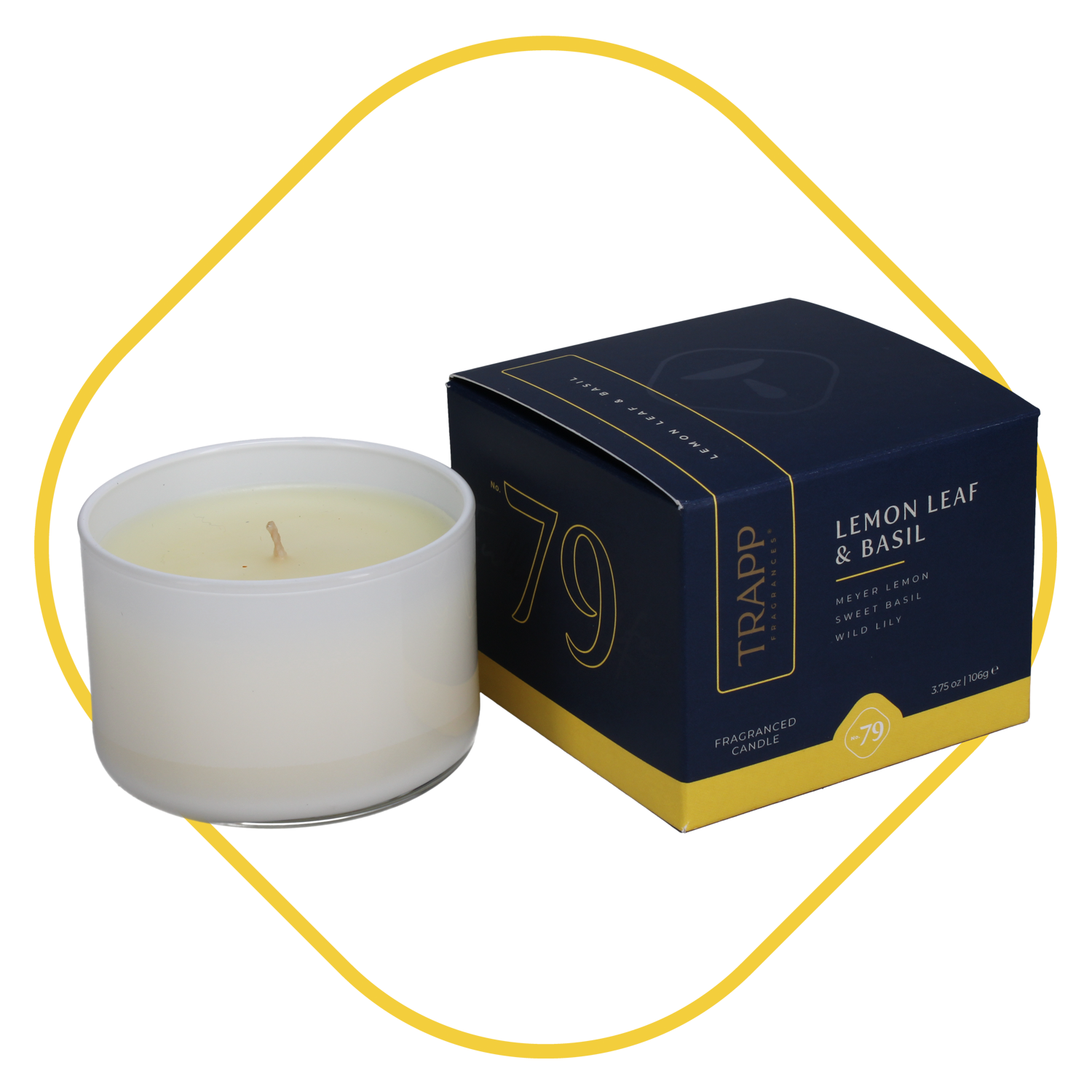 No. 79 Lemon Leaf Basil 3.75 oz. Small Poured Candle Trapp