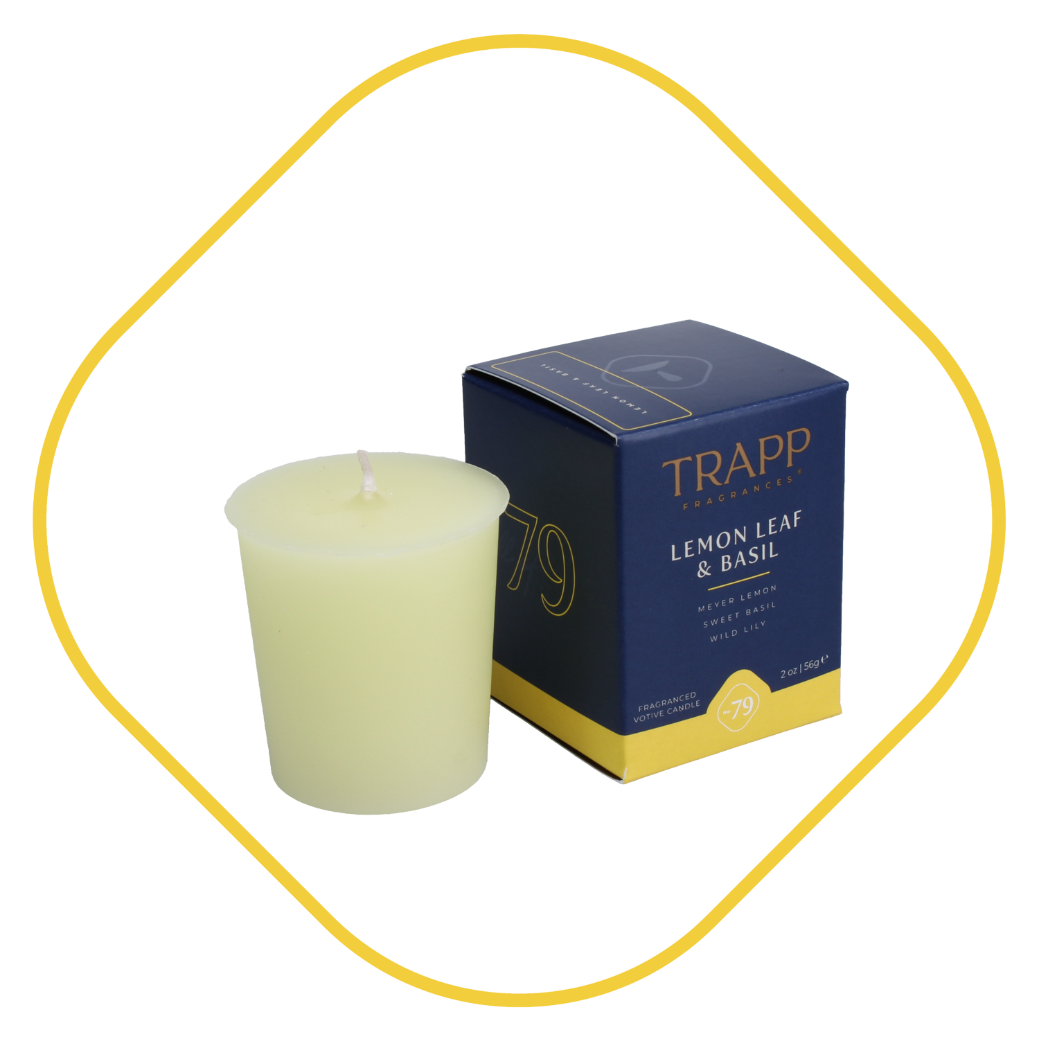 No. 79 Lemon Leaf Basil 2 oz. Votive Candle Trapp Fragrances