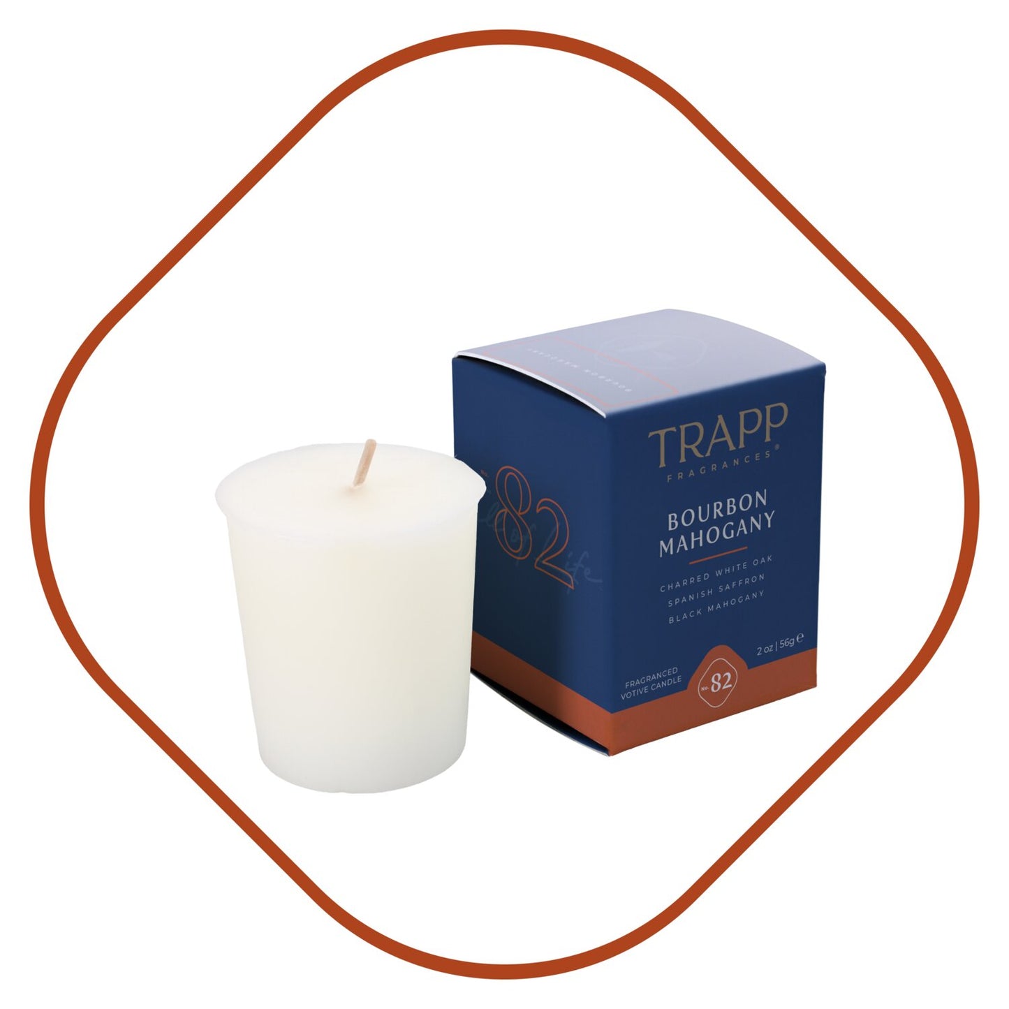 No. 82 Bourbon Mahogany 2 oz. Votive Candle