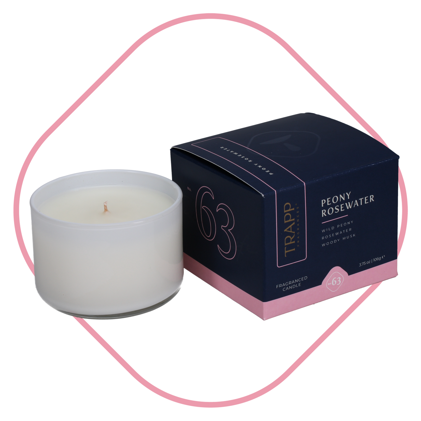 No. 63 Peony Rosewater 3.75 oz. Small Poured Candle