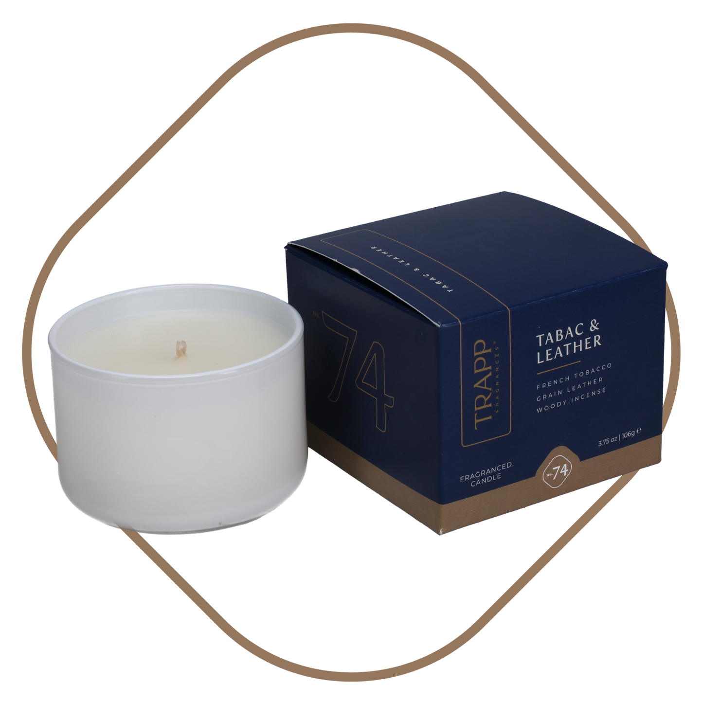 No. 74 Tabac & Leather 3.75 oz. Small Poured Candle