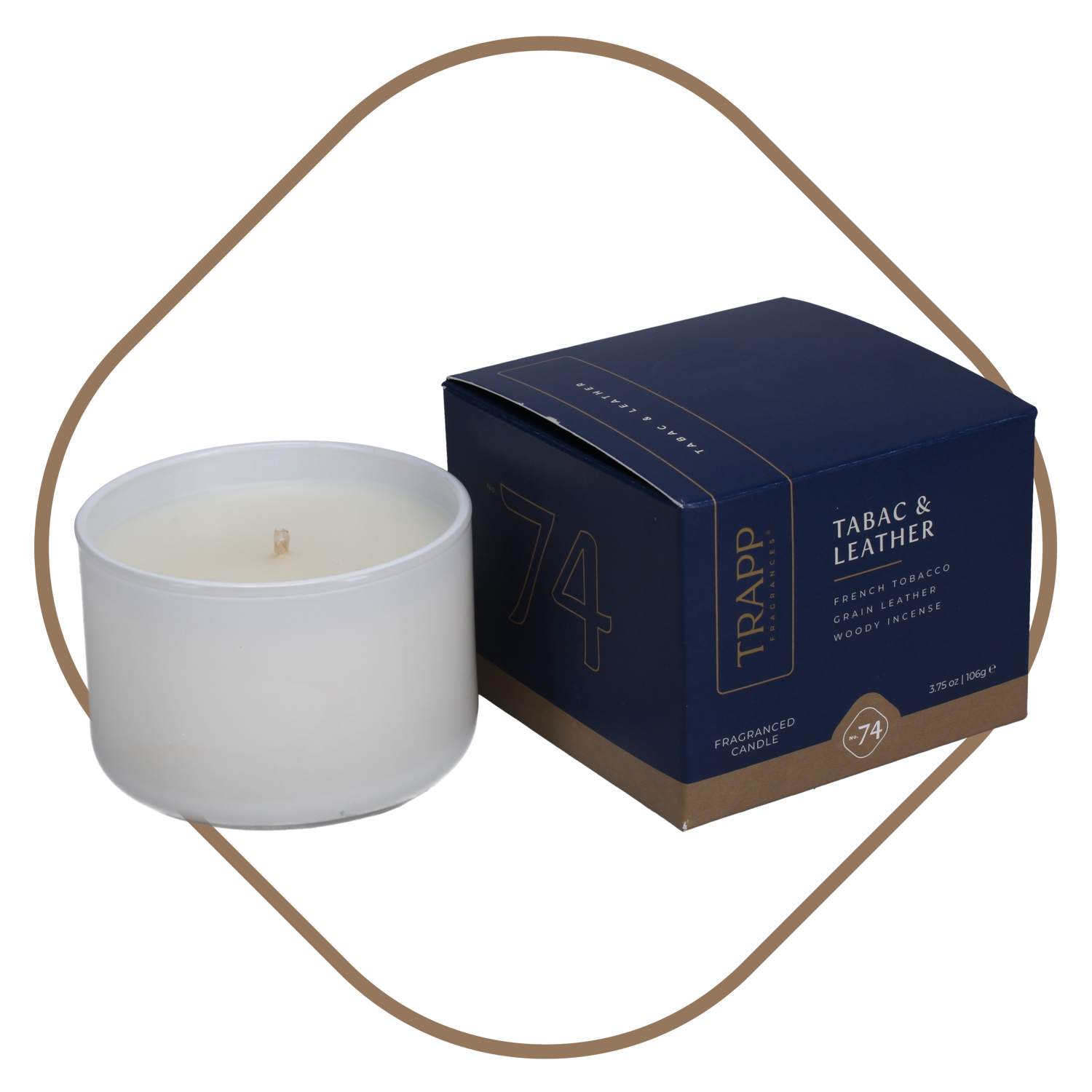 No. 74 Tabac & Leather 3.75 oz. Small Poured Candle