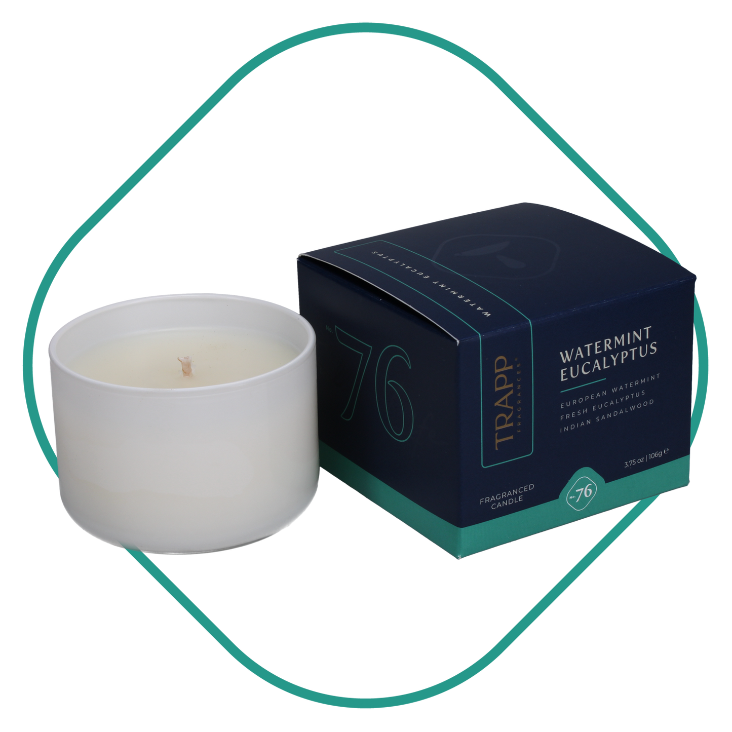 No. 76 Watermint Eucalyptus 3.75 oz. Small Poured Candle