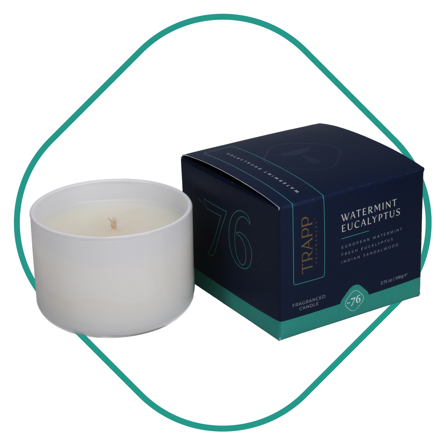 No. 76 Watermint Eucalyptus 3.75 oz. Small Poured Candle