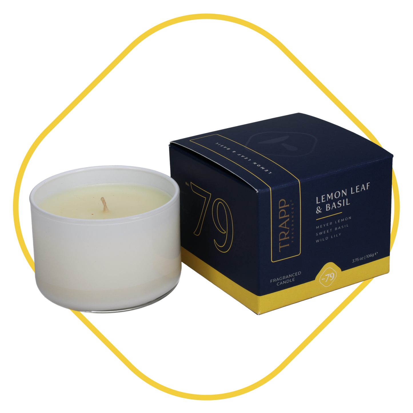 No. 79 Lemon Leaf & Basil 3.75 oz. Small Poured Candle